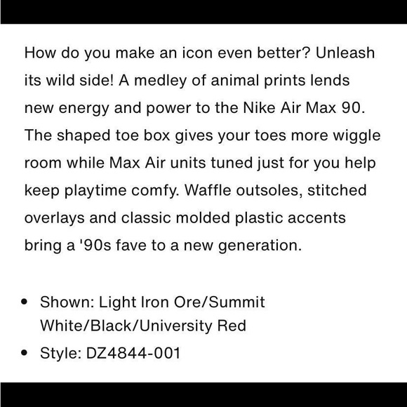 NWT OG box Nike Air Max 90 LTR (GS) Lt Iron Ore/White/University Red - Picture 6 of 12